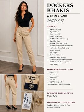 Dockers Tan Straight Leg Khaki Pants